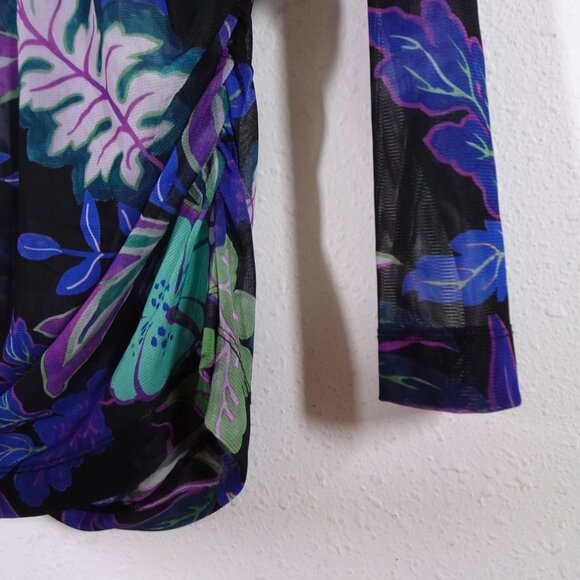 Karen Kane Mesh Top Women's Plus Size 2X Multicolor Hippie Festival Boho Resort - Picture 4 of 10